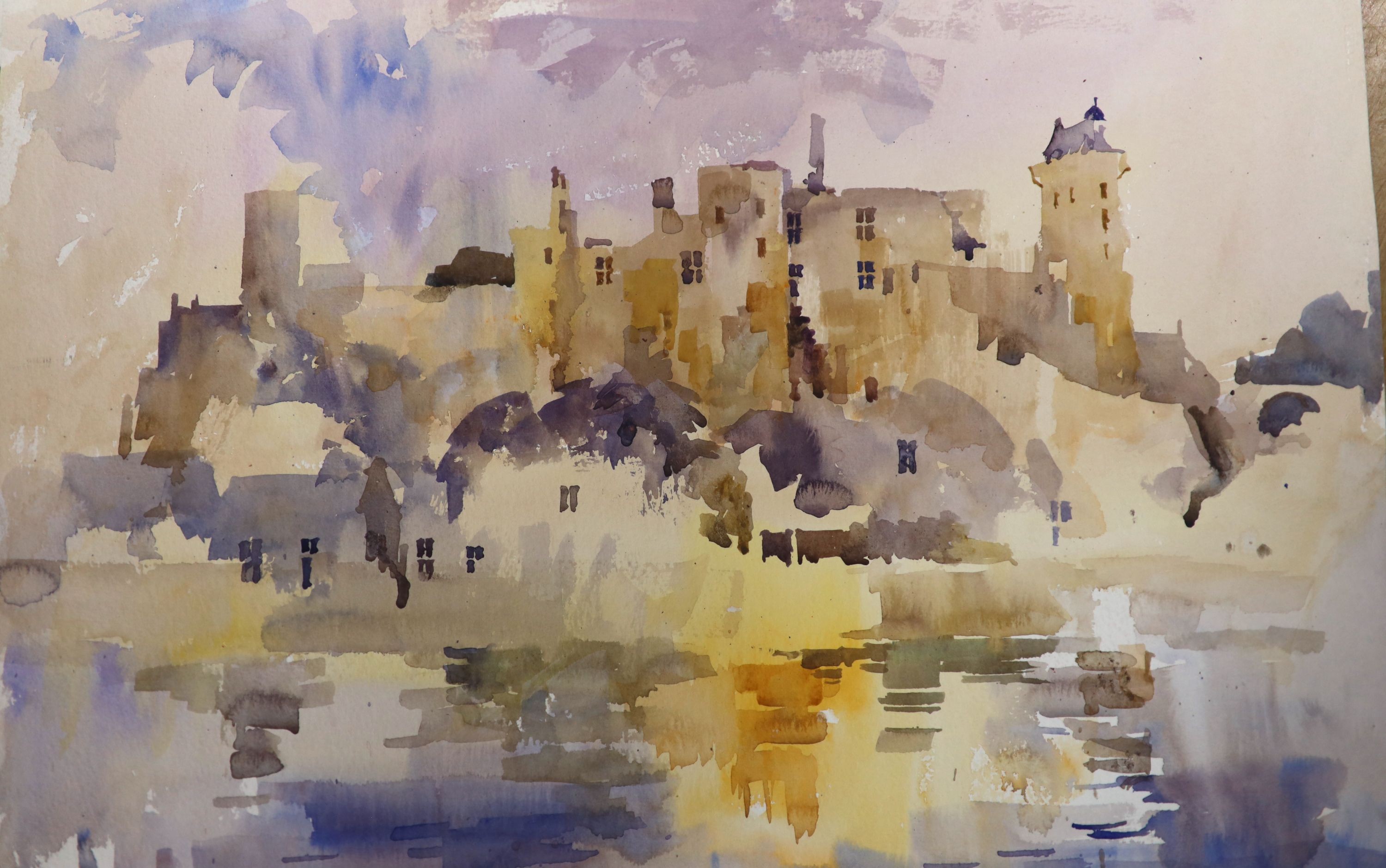 Michael Cadman (1920-2012), folio of watercolours, Buildings and City Scapes, mostly signed, 40 x 57cm approx.